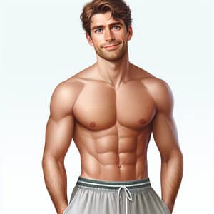 Friendly Man with Sportsman Physique and Wavy Brown Hair