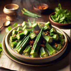 Classic Sizzling Bhindi - Delicious Okra Dish | Asian Culinary Tradition