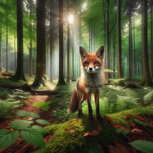 Majestic Fox in Lush Forest - Nature's Beauty Captured