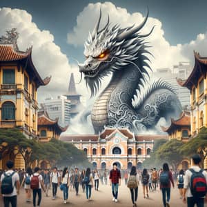 Majestic Dragon in Saigon-Style College Campus