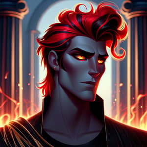 Hot Anime Hades: Ruler of the Underworld with Fiery Aura