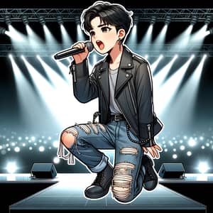 Young South Korean Male Singer Performing Live on Stage