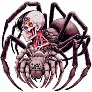 Japanese Anime Style Humanoid Spider Creature Art