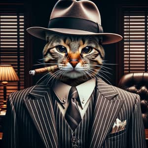 Mafioso Cat: Intimidating Mafia Boss Character