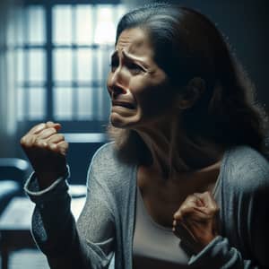 Hispanic Woman in Despair | Emotional Scene Depiction