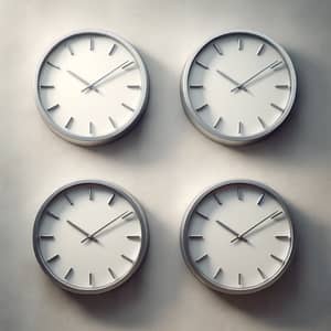 Tranquil Minimalism: Set of Modern Metal Wall Clocks