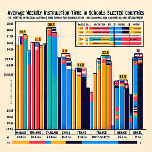 Average Weekly Instruction Time in Schools for 5 Selected Countries