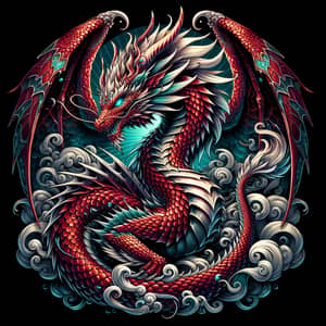 Intricately Designed Dragon T-Shirt Print