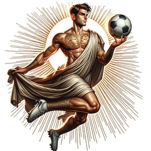 Messi Greek God - Fusion of Ancient Greek Aesthetics and Soccer Enthusiasm