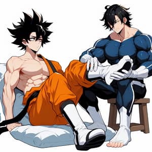 Action Anime Characters - unusual calm and care moment