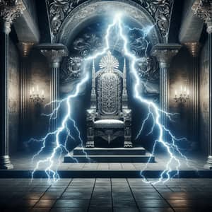 Majestic Throne in Ancient Castle | Lightning Bolts & Thunder