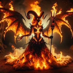 Fiery Demoness | Haunting Image of Demon in Flames