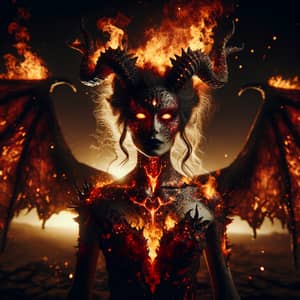 Fiery Demoness - Powerful Entity with Flaming Skin