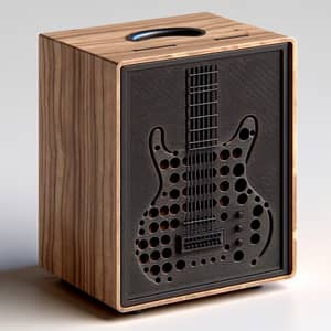 Wooden Guitar Cabinet with Black Plastic Front Panel