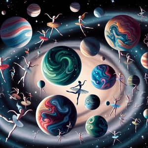 Whimsical Cosmic Ballet: Dancing Planets Display Grace and Fluidity
