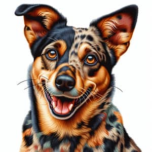 Colorful Medium-Sized Dog in Playful Pose