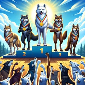Champion Wolves Illustration | Victory Celebration Artwork
