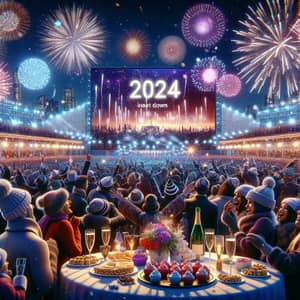 New Year's Eve 2024 Celebration: Fireworks, Cheers & Countdown