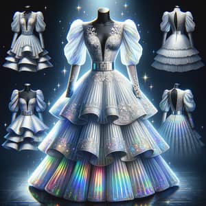 Queen of the IT Future Dress - Holographic Elegance for Modern Royalty