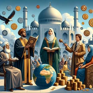 Intersection of Islam, Wealth, and Position - Cultural Illustration