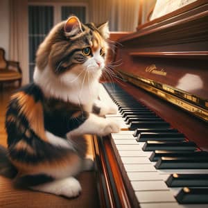 Feline Playing Grand Piano: Captivating Musical Performance