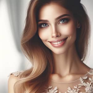 Elegant Woman with Radiant Smile and Intriguing Style