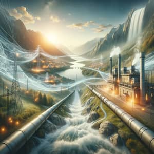 Sustainable Hydropower Energy Depiction | Eco-Friendly Landscape