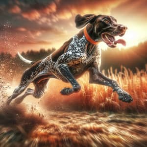 Majestic German Shorthaired Pointer in High-Speed Action Photography