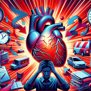 Dynamic Human Heart Concept Art | High Blood Pressure Illustration
