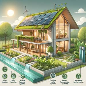 Sustainable House Design with Solar Panels & Green Roof