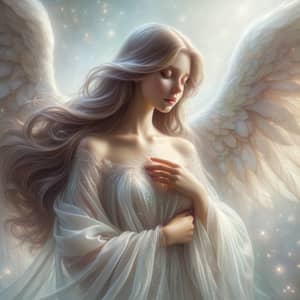 Tranquil Angel in Celestial Space