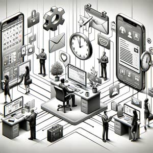 Virtual Administrative Support Services | Grayscale Image
