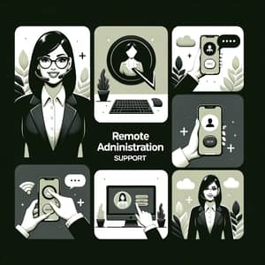 Modern Remote Administration Support Services in Black, White & Grey Tones