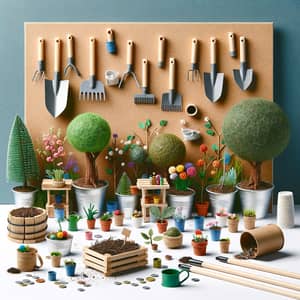 Miniature Nursery Garden | Recycled Materials Illustration