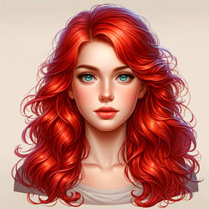 Vibrant Red-Haired Young Woman | Realistic Portrait