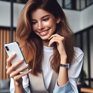 Professional Caucasian Model Posing with Phone | Positive Vibes