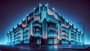Portugal Republique School: Futuristic Soviet Aesthetic with Neon Lights