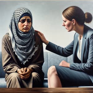 Emotional Scenery of 28-Year-Old Middle-Eastern Woman Discussing Gender-Based Violence