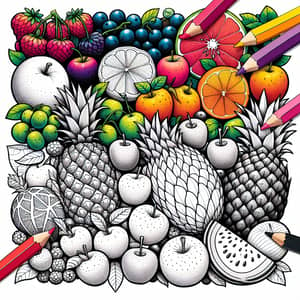 Vibrant Fruit Layer Illustration | Fresh and Colorful Fruits Artwork