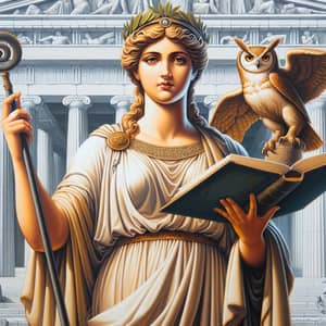 Athena Greek Goddess Holding Book - Mythology Insights