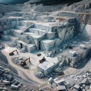 Marble Quarry: White Stone with Grey Veins | Extraction Machinery