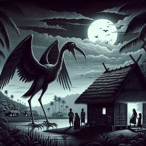 Eerie Aswang Tik-Tik Illustration: Philippine Folklore Creature at Night