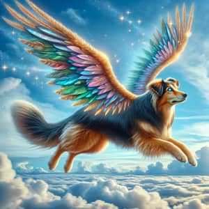 Magical Flying Dog Soaring Through the Skies