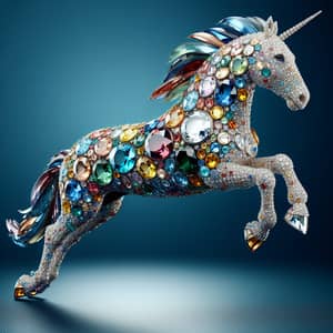 Majestic Gemstone Horse Sculpture - Stunning Craftsmanship