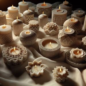 Tranquil Candles on Delicate Fabric | Serene & Aesthetic