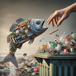 Unique Art Display: Trash Fish Cycle