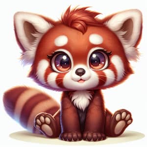 Adorable Female Red Panda: Cute, Soft & Fluffy Child Character
