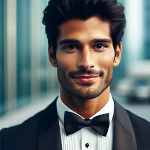 Handsome South Asian Man in Formal Evening Dress