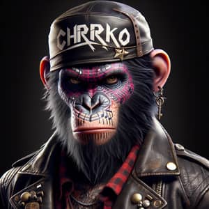 Rockstar Ape | CHRKO Gaming Avatar with Music-Themed Face Tattoo