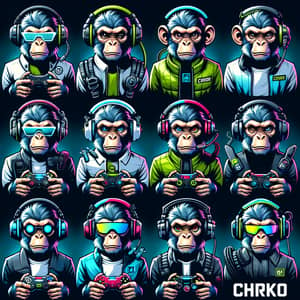 CHRKO Cybersport Team Monkey Avatars in Modern Attire